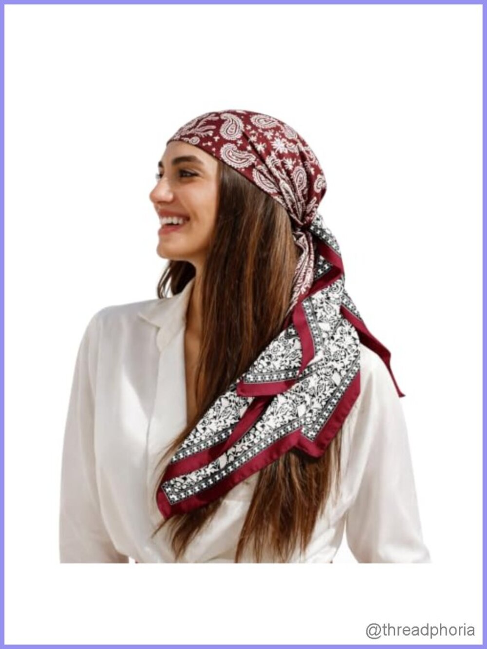 Satin Head Scarf for Women, Large Square Silk Like Bandana Hair Accessory